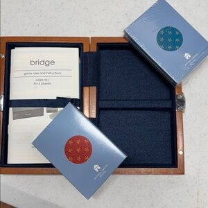 Bridge card game in wooden box